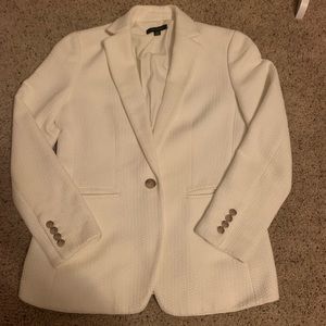 Ann Taylor white tweed blazer